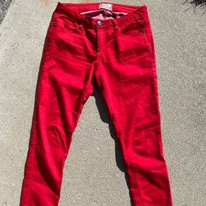 Scarlet Boulevard Red Skinny Jeans
